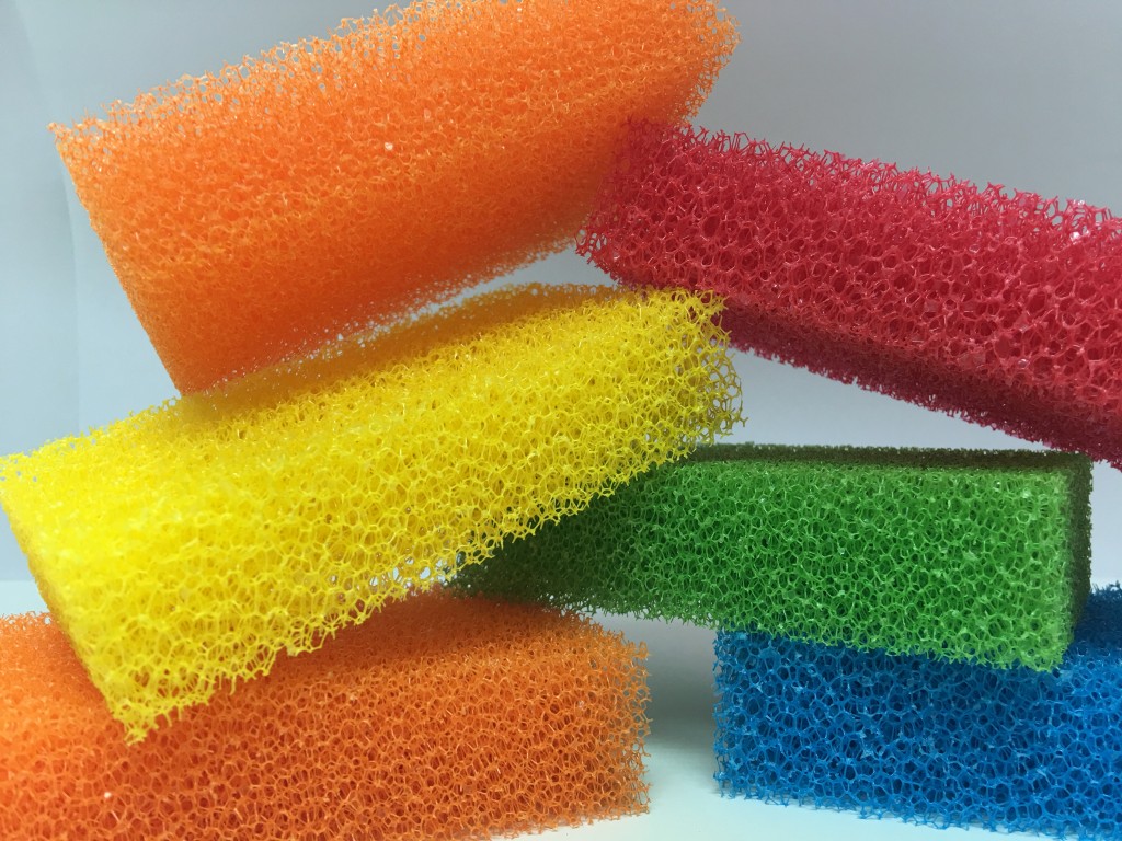 ฟองน้ำล้างจานใยบวบสังเคราะห์